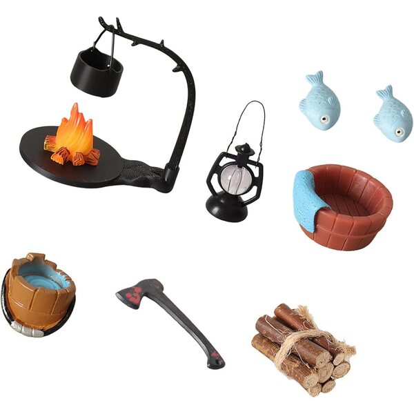 1/12 Brennholz-Miniaturset für Puppenhäuser und Camping-Dioramen