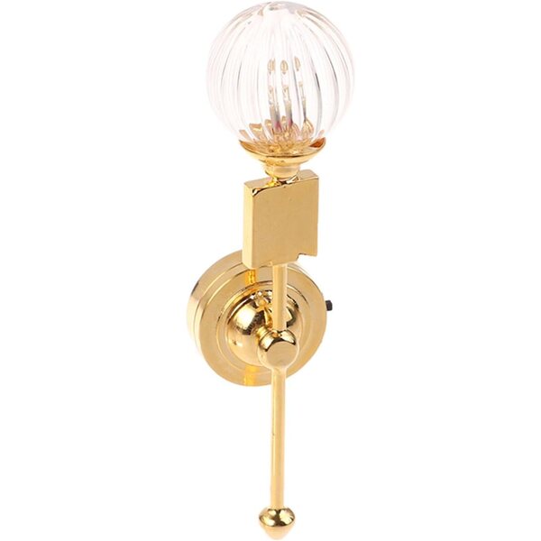Lampada da Parete Casa delle Bambole in Metallo e Vetro | Accessorio Decorativo 7,9 cm