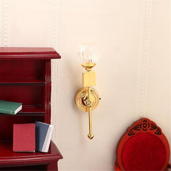 Lampada da Parete Casa delle Bambole in Metallo e Vetro | Accessorio Decorativo 7,9 cm