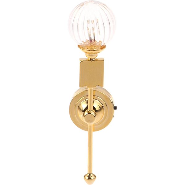 Lampada da Parete Casa delle Bambole in Metallo e Vetro | Accessorio Decorativo 7,9 cm