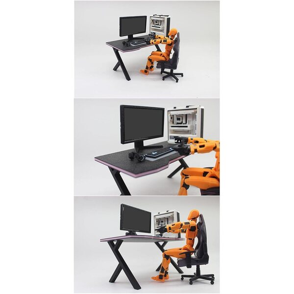 Mini scrivania portatile per computer con design moderno e montaggio facile per case delle bambole