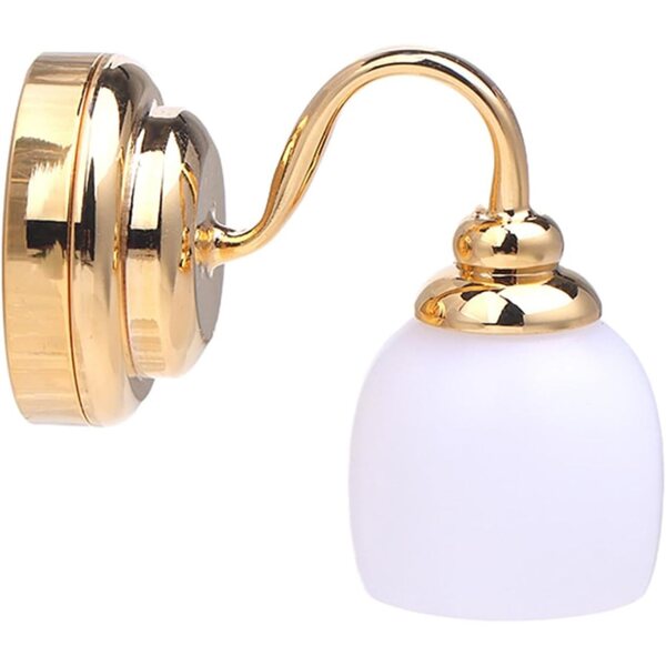 1/12 Miniatur-LED-Wandleuchte für Puppenhäuser – elegante Metallapplikation