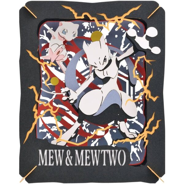 Ensky Pokémon Mew & Mewtwo Teatro de Papel – Künstlerisches 3D-Papierpuzzle