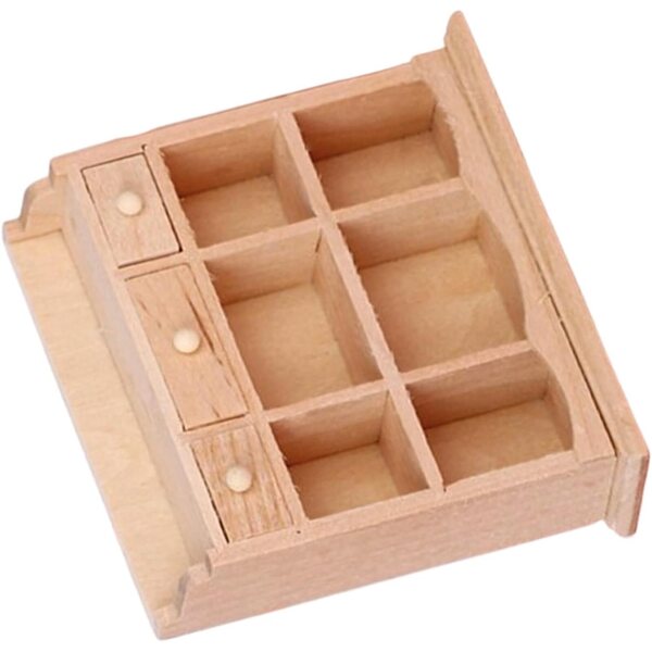 Armadio in legno miniatura scala 1:12 per case delle bambole - mobili artigianali realistici
