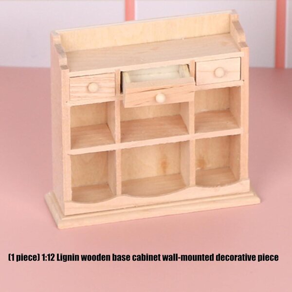 Armadio in legno miniatura scala 1:12 per case delle bambole - mobili artigianali realistici
