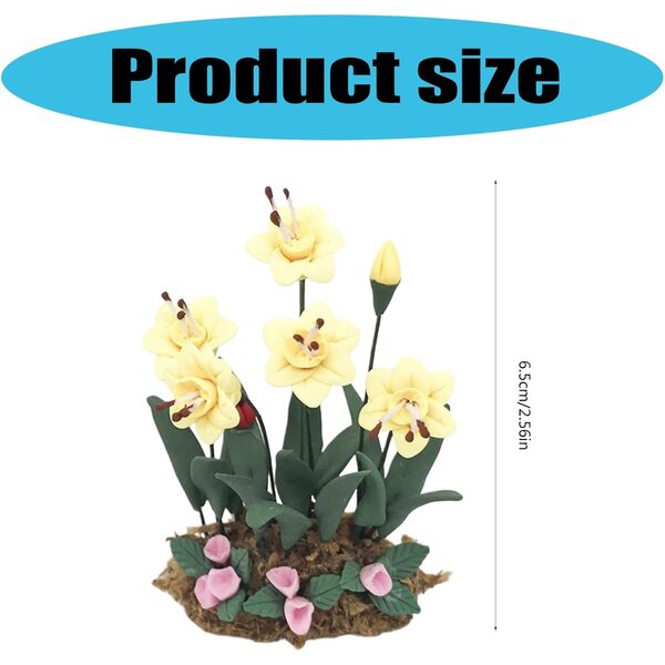 Fiore Miniatura in Resina per Casa delle Bambole e Decorazioni 6,5 cm