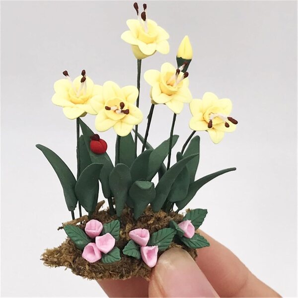 Fiore Miniatura in Resina per Casa delle Bambole e Decorazioni 6,5 cm