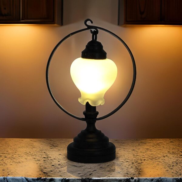 Lampada da Tavolo in Miniatura per Case delle Bambole 1:12 Accenti Eleganti in Metallo