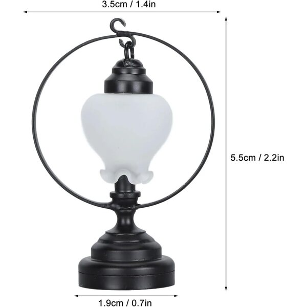 Lampada da Tavolo in Miniatura per Case delle Bambole 1:12 Accenti Eleganti in Metallo
