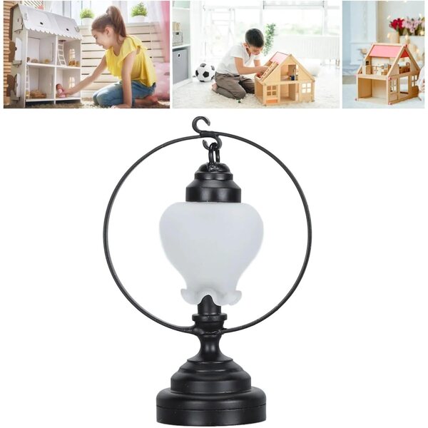 Lampada da Tavolo in Miniatura per Case delle Bambole 1:12 Accenti Eleganti in Metallo