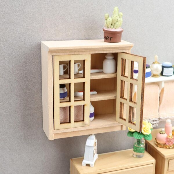 Armadietto in legno miniatura 1:12 per case delle bambole, decorazione e artigianato