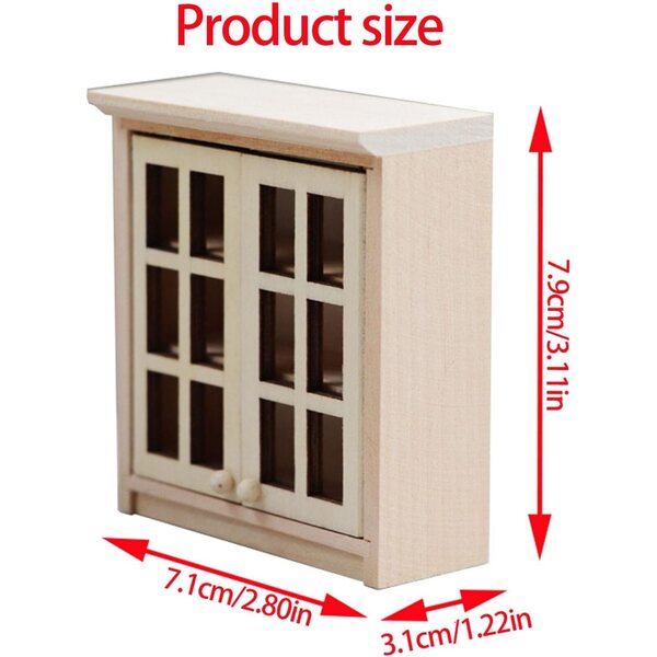 Armadietto in legno miniatura 1:12 per case delle bambole, decorazione e artigianato
