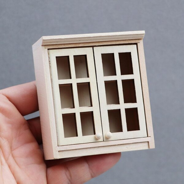 Armadietto in legno miniatura 1:12 per case delle bambole, decorazione e artigianato