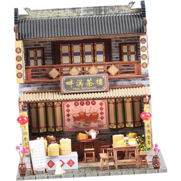 Hemobllo Modelo Casa DIY de Montaje y Miniatura Artesanal Estilo Tradicional para Decoración y Regalo Educativo