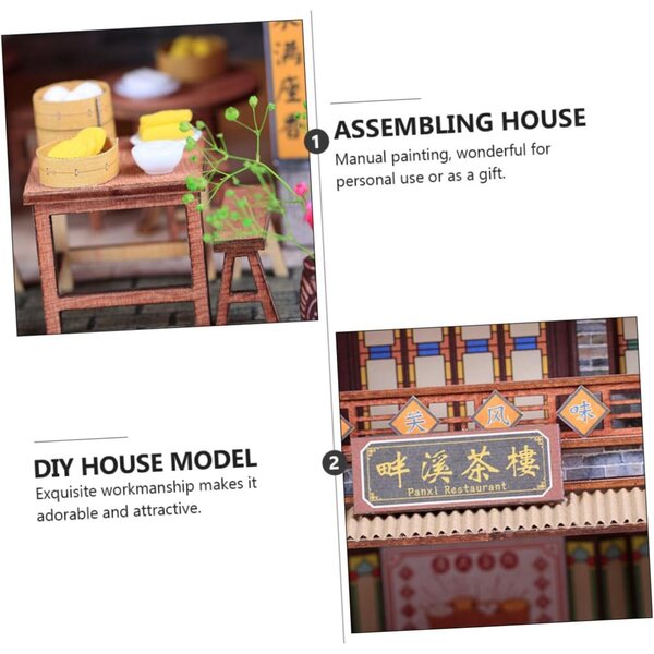 Hemobllo Modelo Casa DIY de Montaje y Miniatura Artesanal Estilo Tradicional para Decoración y Regalo Educativo
