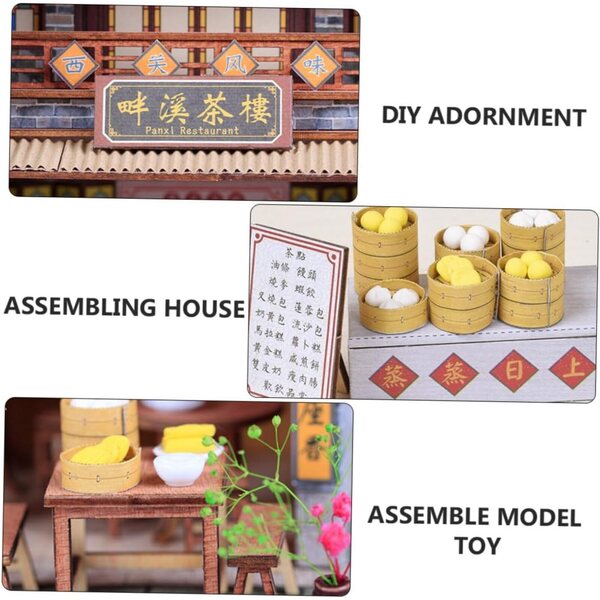 Hemobllo Modelo Casa DIY de Montaje y Miniatura Artesanal Estilo Tradicional para Decoración y Regalo Educativo