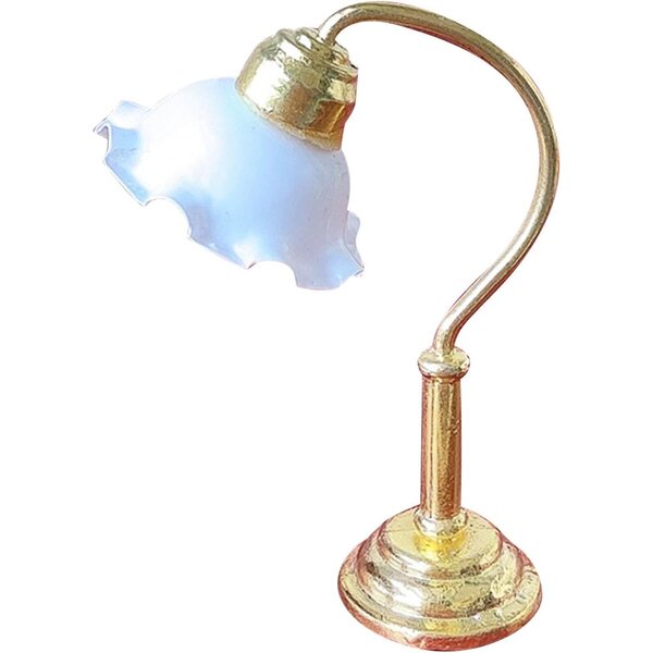 Lampada da Tavolo in Metallo per Casa delle Bambole Vintage Soggiorno Bianco 5,5x4 cm