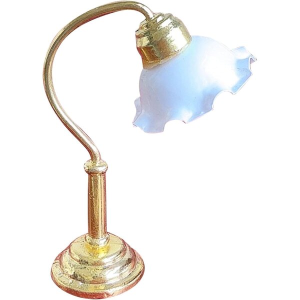 Lampada da Tavolo in Metallo per Casa delle Bambole Vintage Soggiorno Bianco 5,5x4 cm