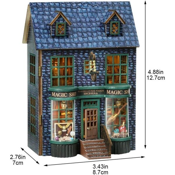 Zestaw drewnianego domku dla lalek 3D z diodami LED w skali 1:100 - kreatywne hobby