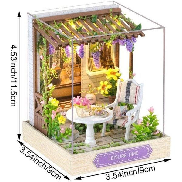 Kit de casa de muñecas en miniatura de madera DIY para principiantes Hrippy