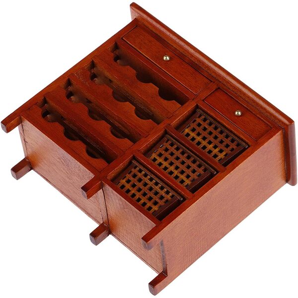 Miniatur-Weinschrank aus Holz im Maßstab 1:12 für Puppenhausdekoration