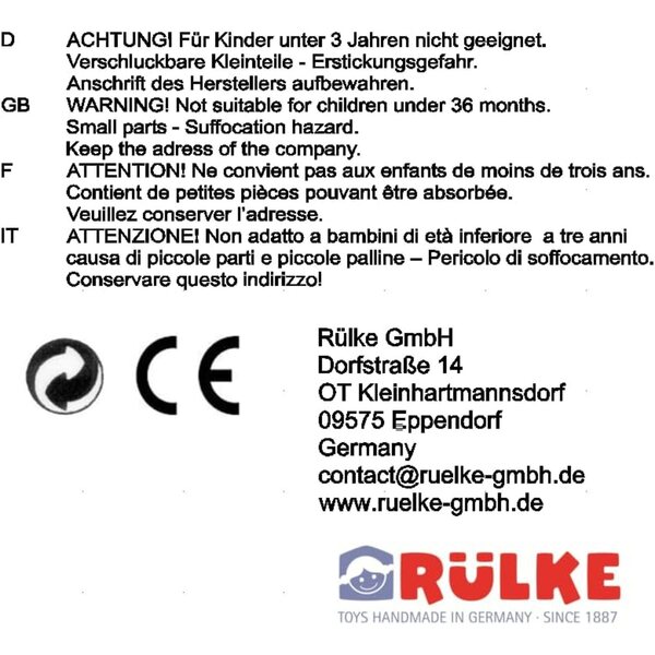 Caballete en bois de hêtre naturel pour maisons de poupées - Rülke Holzspielzeug