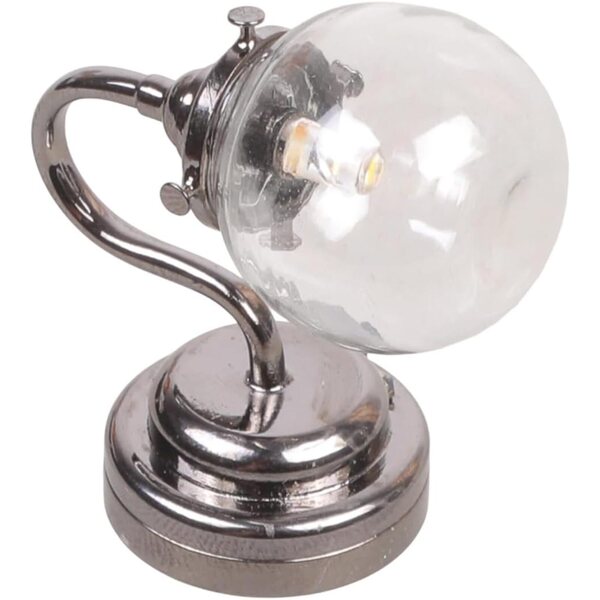 Glaswandlampe im Maßstab 1:12 mit Metallrahmen für Puppenhaus