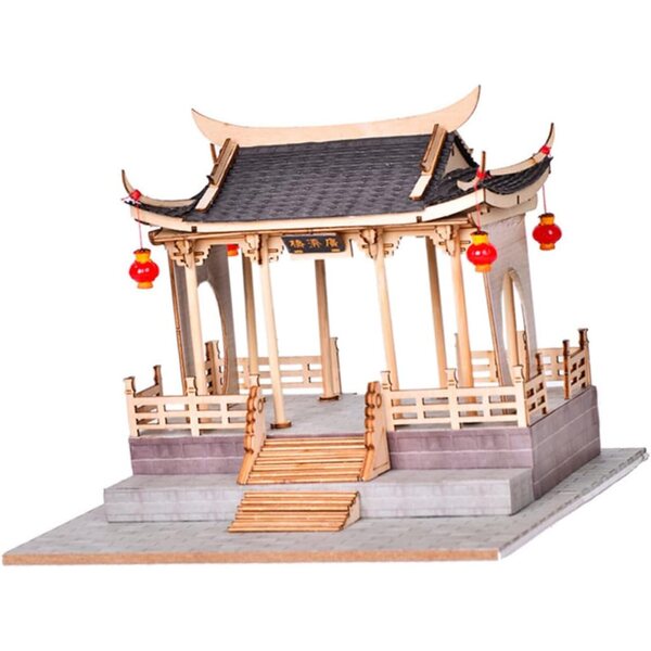 YARNOW Chinese stijl oude gebouw Maquette DIY houten decoratie en spel