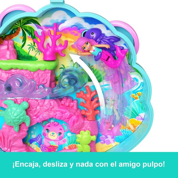 Polly Pocket Isla Purpurina: Spielset mit Meerjungfrau, Maskottchen und thematischen Accessoires