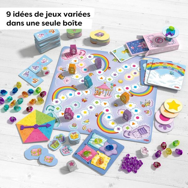 HABA Unicornio Destello: verzameling van 9 bordspellen voor kinderen vanaf 3 jaar