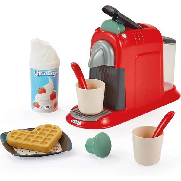 Ecoiffier 100por ciento Chef Set pequeños electrodomésticos con 21 Accesorios, Juego de imitación con cafetera, batidora y gofrera para pequeños Cocineros Desde 18 Meses (7900002534)