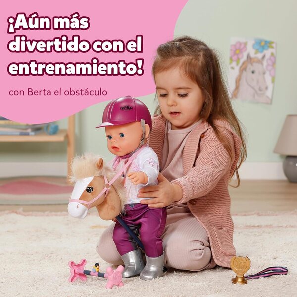 Baby Born Hobby Horsing Set: Dřevěný kůň s doplňky pro panenky 36-43 cm