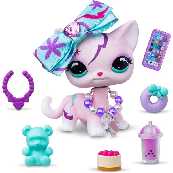 Littlest Pet Shop Süßes und elegantes Paket mit 4 Maskottchen und 36 Accessoires