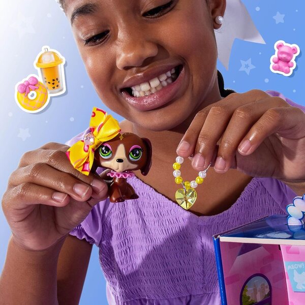 Littlest Pet Shop Süßes und elegantes Paket mit 4 Maskottchen und 36 Accessoires