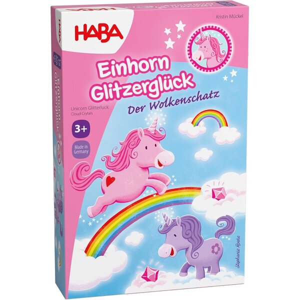 Haba Unicornio avec Purpurina - Jeu de société magique avec 4 licornes et 60 cristaux de nuages