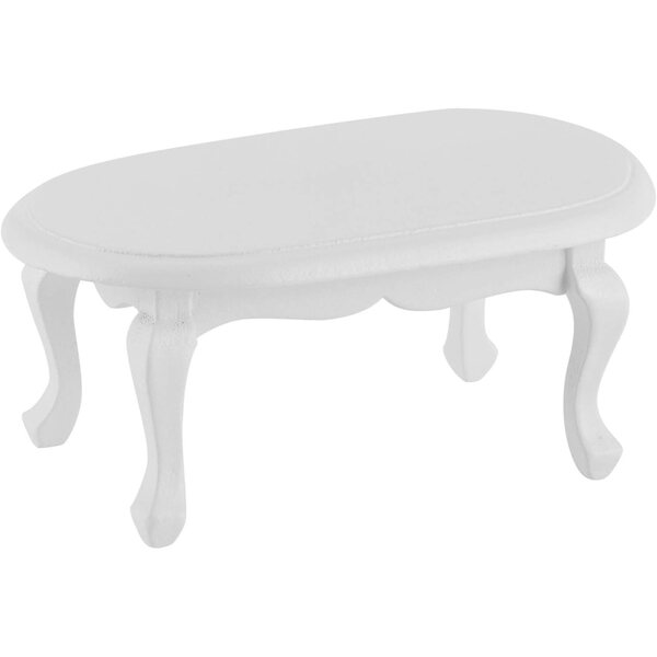 Tavolino bianco in legno per casa delle bambole scala 1:12, miniatura dettagliata