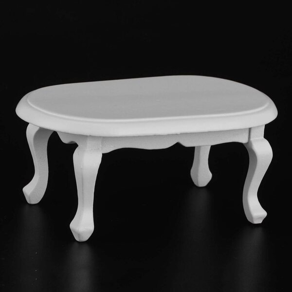 Tavolino bianco in legno per casa delle bambole scala 1:12, miniatura dettagliata