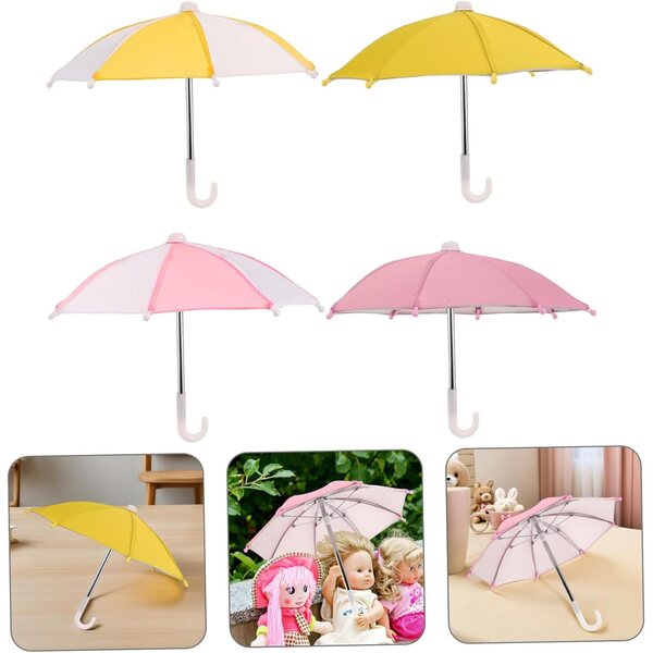 Paraguas para muñecas Hemobllo 4 Einheiten pastellfarbenes Zubehör wahr 26 cm