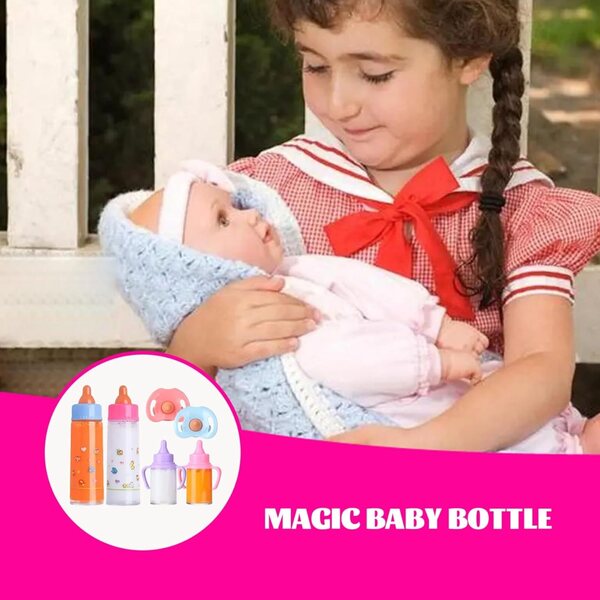 Set 6 flessen met chupetes voor Muñecas, Leche en Jugo Que Desaparecen - SunaOmni