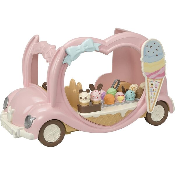 SYLVANIAN FAMILIES Helados Van met 30 accessoires en Husky Family Set 5 figuren