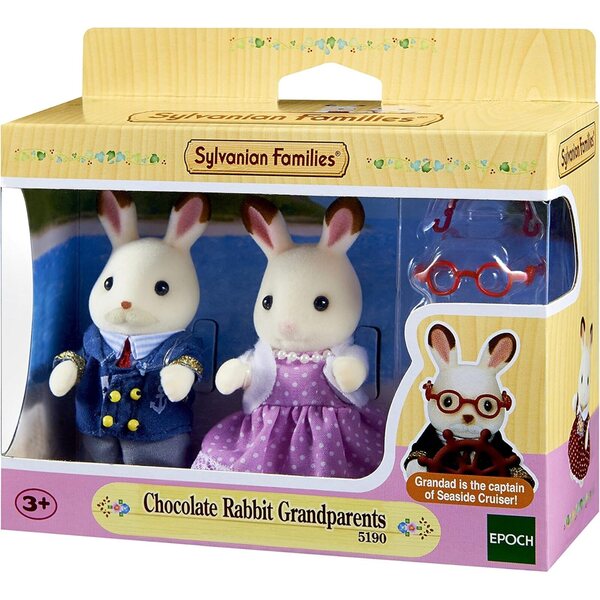 Ensemble Sylvanian Families : Abuelos Conejo Chocolat et ensemble de cuisine élégant avec 36 accessoires