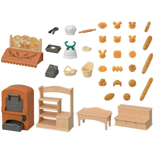 Ensemble de salle de boulangerie et Trillizzi Sylvanian Families avec accessoires et meubles