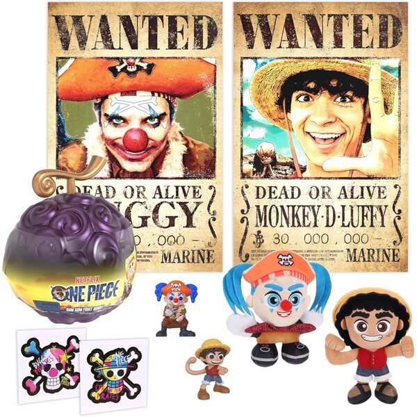 Ensemble One Piece de 8 pièces comprenant des peluches, des figurines, des autocollants et des affiches à collectionner