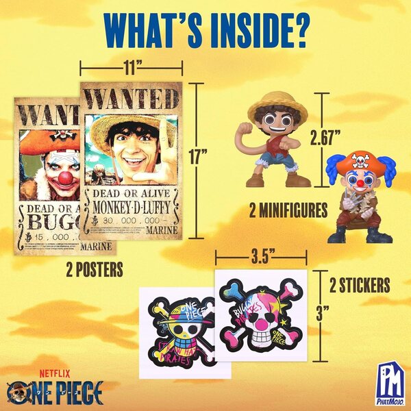 Ensemble One Piece de 8 pièces comprenant des peluches, des figurines, des autocollants et des affiches à collectionner