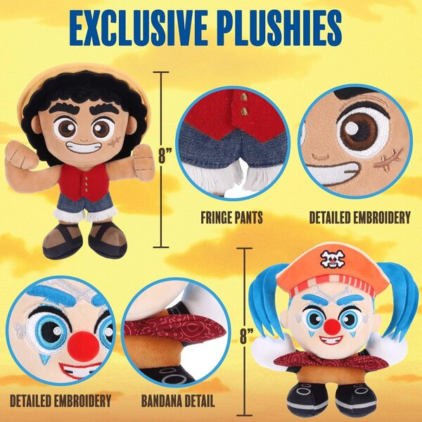 Ensemble One Piece de 8 pièces comprenant des peluches, des figurines, des autocollants et des affiches à collectionner
