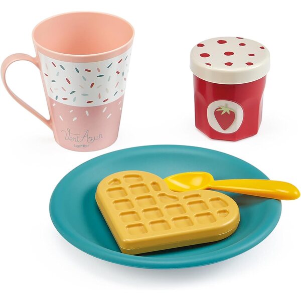 Ecoiffier Vert Azur 3-in-1-Snack-Time-Set mit 15 umweltfreundlichen Accessoires