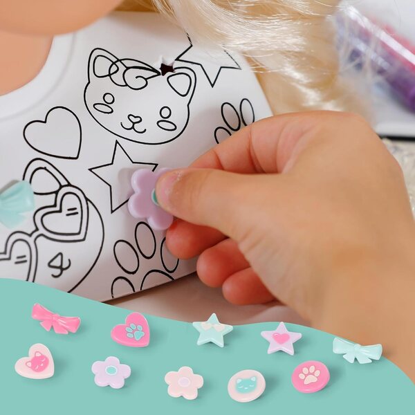 Tête de bébé né à coiffer avec feutres lavables et accessoires de maquillage et de coiffure