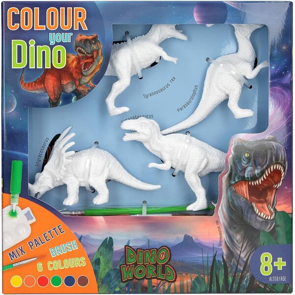 Depesche Dino World määrake värvi ja looge 4 dinosaurust akrüülvärvi ja pinceau'ga