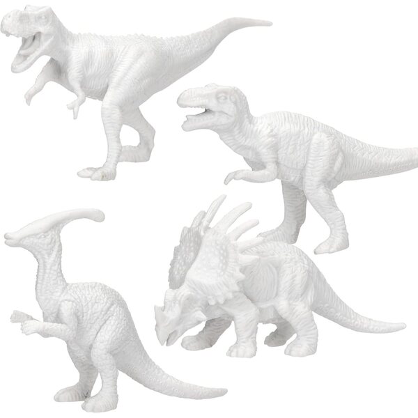 Depesche Dino World iestatiet krāsu un izveidojiet 4 dinozaurus ar akrila krāsu un pinceau