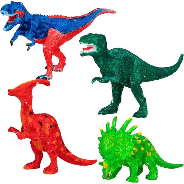 Depesche Dino World iestatiet krāsu un izveidojiet 4 dinozaurus ar akrila krāsu un pinceau